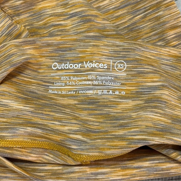 NWT Outdoor Voices Freeform Flow 7” Bike Shorts XS Sunset Yellow - Picture 4 of 5